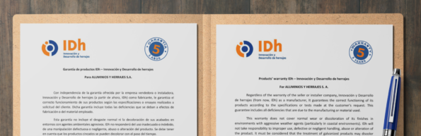 Carta calidad con 5 años garantía IDh